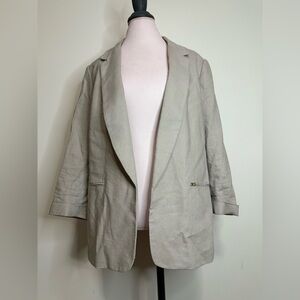 Jones NY signature Women's Beige Blazer linen blend in size XL